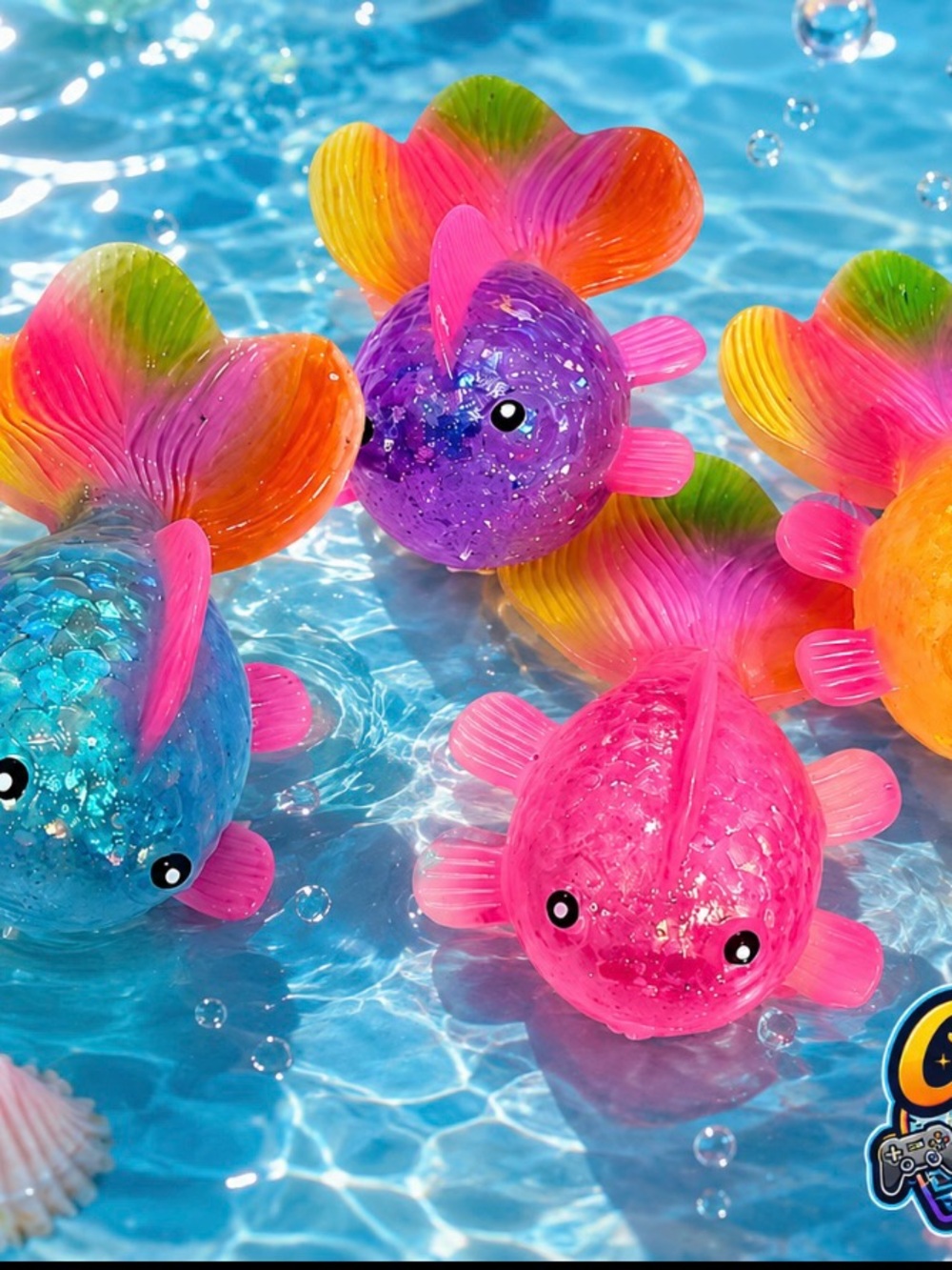 Colorful Floating Fish Toy - Pink, Blue, Purple, Orange 1pc.